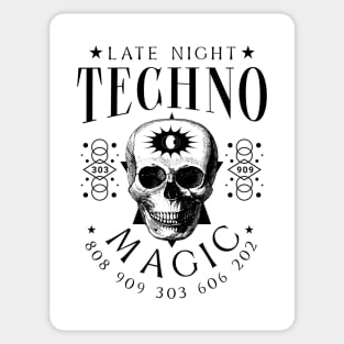 TECHNO - Late night Magic (Black) Sticker